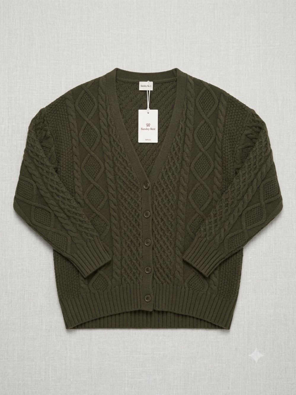 NWT - Aritzia Sunday Best Peggy Cardigan - Dark Olive - XS